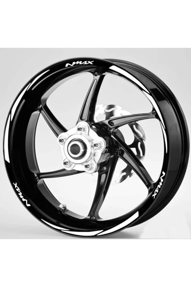 NEHAY SHOP  Şık Tasarım  motosiklet Jant Şeridi Nmax Yazılı Beyaz Sağ-Sol/Ön-Arka