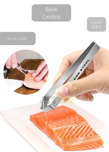 Düz Uçlu Balık Cımbızı Kılçık Cımbızı Paslanmaz Çelik Balık Kılçık Temizleme 12 cm - 2