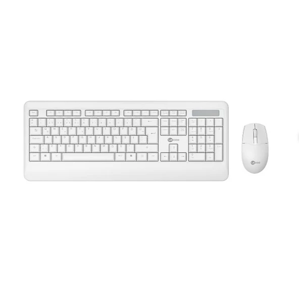 Lecoo KW202 Kablosuz Türkçe Q Klavye & Mouse Set Beyaz