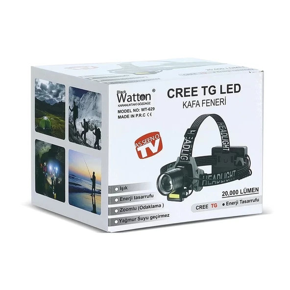 Cree Tg 20,000 Lümen Şarjlı Kafa Lambası  Wt-629 - 4