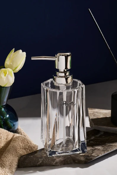 Lüx Cam Acrylic Kristal Füme Sıvı Sabunluk