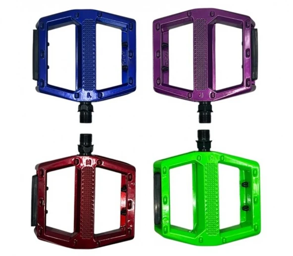Vona HF-708 Alüminyum Rulmanlı Platform Pedal MTB Kaymaz Çelik Aksamlı Bisiklet Pedalı Yeşil - 2
