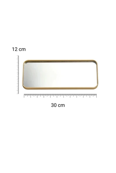 1 Adet Gold Ayna Duvar Aksesuarı - Sunumluk (Çok Amaçlı) Gold 12x30 Cm - 4