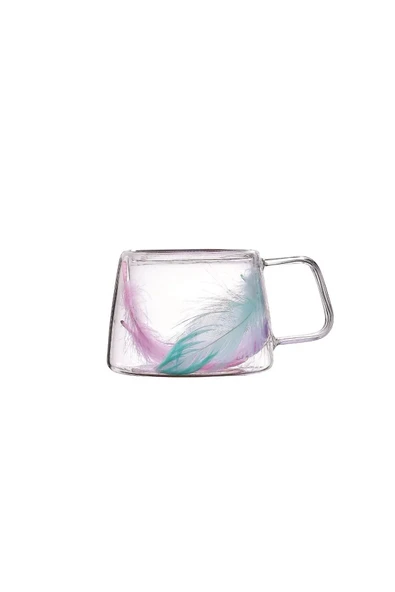 Double Feather 200 ml Cidarlı Kupa Bardak Çay Kahve Bardak - 3
