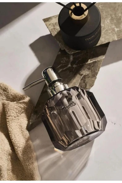 Lüx Acrylic Kristal Füme Sıvı Sabunluk Cam