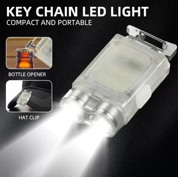 V15 Edc El Feneri 1200lm Anahtarlık Işık Tip-c Şarj Edilebilir Taşınabilir Mini Torch Mıknatıs Klips Ile Kamp Cep Fener - 7