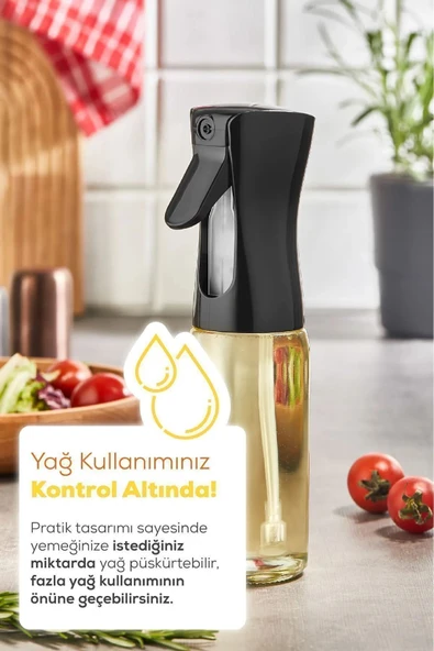 Püskürtmeli Sprey Cam Yağdanlık Şişe - Izgara Fritöz Salata Yağ Püskürtücü Yağdanlık - 3