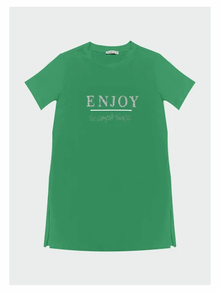 YAZILI TAŞLI BASKILI T-SHIRT