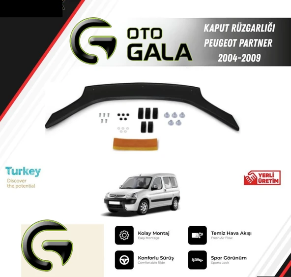 KAPUT RÜZGARLIĞI PEUGEOT PARTNER 2004-2009