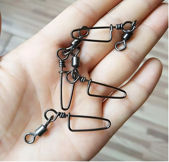 Hokkaido 20 Adet 2/0 Numara,55 Kg Çeker,Nikel Kaplamalı Klipsli Fırdöndü,(Rolling Swivel Coastlock Snap).