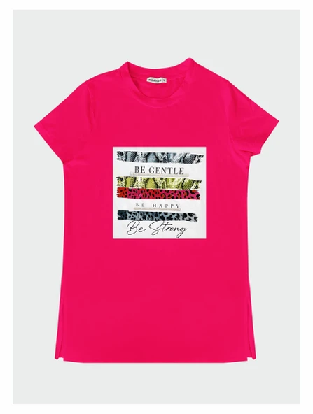 YAZILI RENKLİ BASKILI T-SHIRT - 2