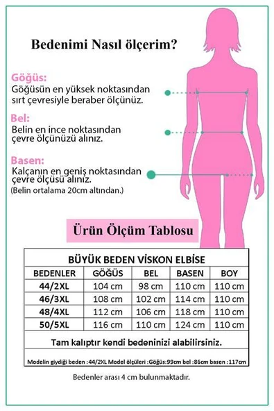 Dipmoda kadın viskon desenli büyük beden yazlık elbise AYSL29 - Resim 6