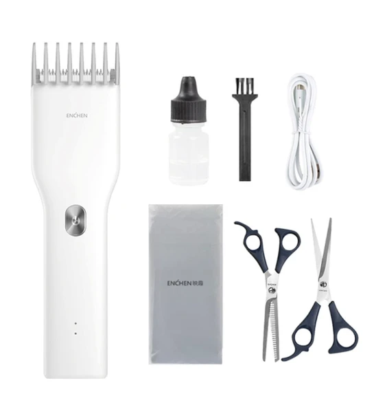 Enchen Boost Beyaz Taşınabilir Şarjlı Saç Kesim Seti - Resim 2
