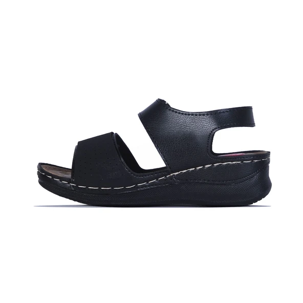 Moda Ayakkabı 154 Siyah Kadın Yazlık Sandalet Ayakkabı - 5