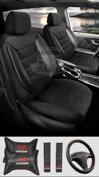 Fiat Egea Linea Albea Punto Palio Uyumlu Siyah Tay Tüyü Ön Arka Full Takım Koltuk Kılıfı Boyun Yastığı Kemer Koforu Direksiyon Kılıfı Seti