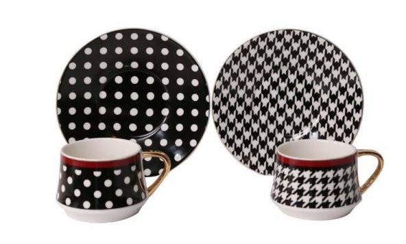 Lucky Art Alden 6 lı Bone Kahve Fincan Seti LYLE 005