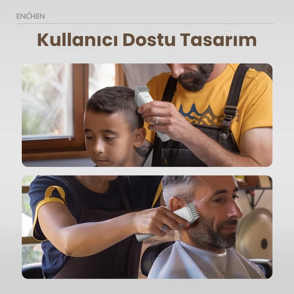 Enchen Boost Siyah Taşınabilir Şarjlı Saç Kesim Makinesi - Resim 4