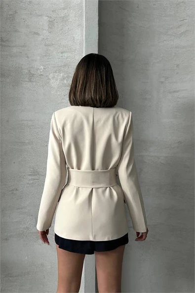 Dipmoda kadın tasarım çıtçıt detaylı blazer ceket DPG079 - 6