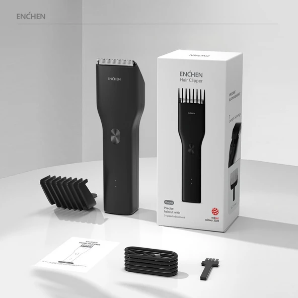 Enchen Boost Siyah Taşınabilir Şarjlı Saç Kesim Makinesi - Resim 2