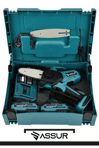 Assur 21V Çift Akülü Ağaç Odun Kesme Şarjlı Dal Budama Testeresi - Resim 2