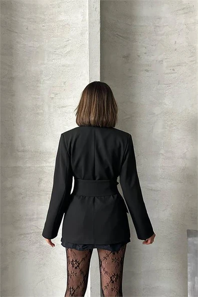 Dipmoda kadın tasarım çıtçıt detaylı blazer ceket DPG079 - 7