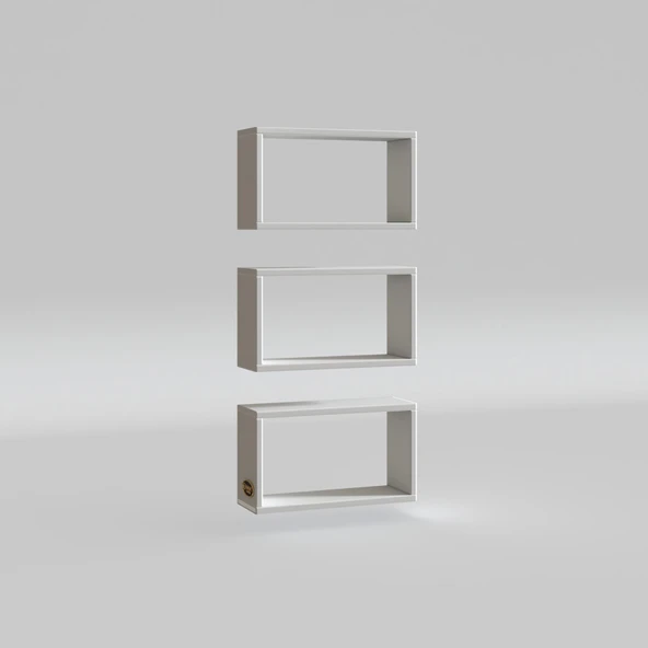 Kenzlife duvar rafı kitaplık hülas byz 022*039*13 üçlü duvara asma aparatlıdır 3 adet - Resim 3