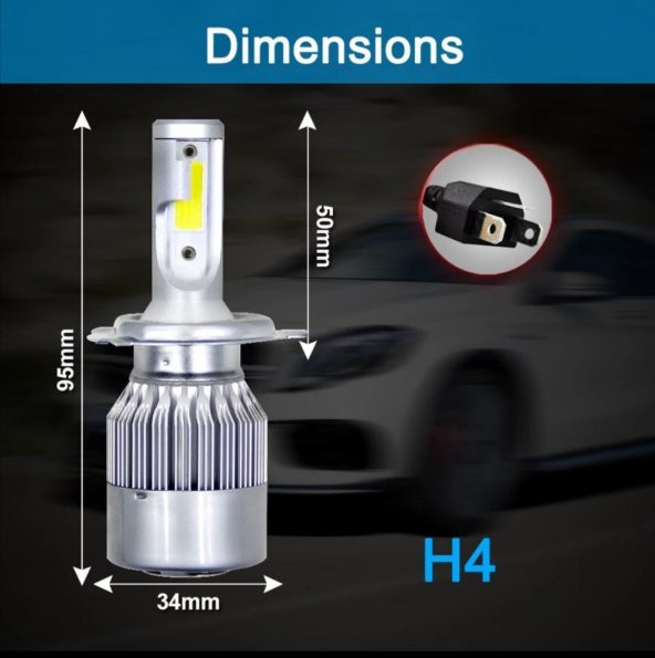 Motosiklet led xenon far şimşek etkili 1 adet - 4