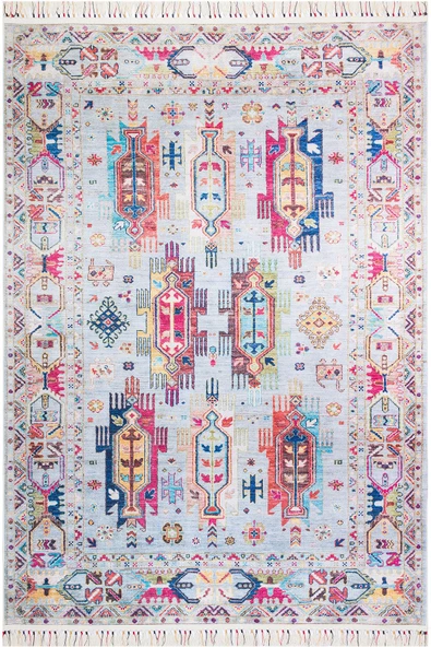 Kilim Desen Pamuk Taban Dijital Baskılı Halı  BEJ 160X230