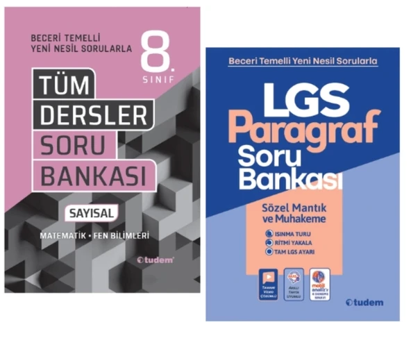 TUDEM YAYINLARI 8.SINIF LGS BECERİ TÜM DERSLER SAYISAL SORU BANKASI - PARAGRAF SORU BANKASI ürün görseli