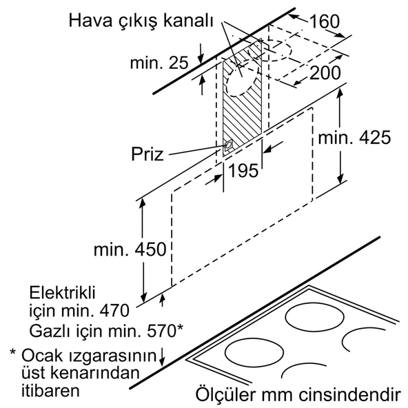 Bosch DWK095G20T Beyaz Duvar Tipi Davlumbaz - 6
