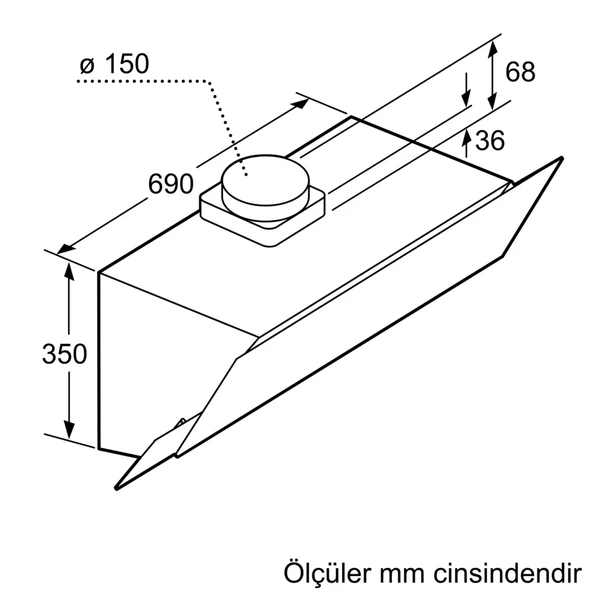 Bosch DWK095G20T Beyaz Duvar Tipi Davlumbaz - 5