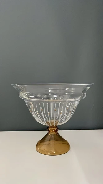 DECORIUM BONCUKLU AYAKLI AMBER KASE