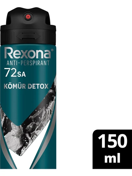 Rexona Men Erkek Sprey Deodorant Kömür Detox 72 Saat Kesintisiz Üstün Koruma 150 ml