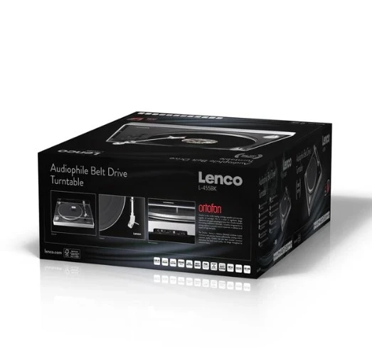 LENCO L-455BK - Görünür kayış tahrikli, fırçalanmış alüminyum çerçeveli ve Ortofon 2M RED kartuşlu döner tabla - Siyah - 6
