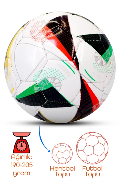 Hentbol Topu Renkli Euro Parlak Katmanlı Çocuk Mini Futbol Topu No:1 İç Mekan Minik Top F88 - 3