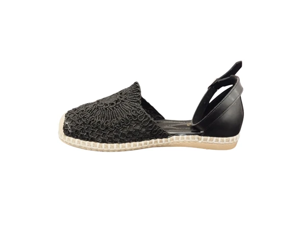 Merry Pace 798603Z Bantlı Hasır Taban Yumuşak İç Pedli Orjinal Hasır Dantel Örme Günlük Kadın Sandalet - 10