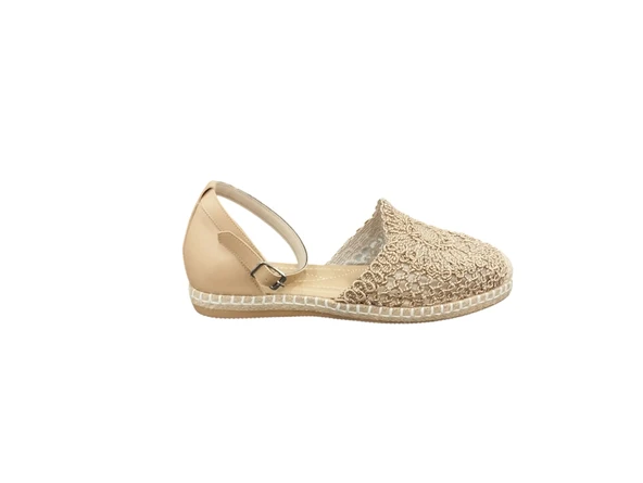Merry Pace 798603Z Bantlı Hasır Taban Yumuşak İç Pedli Orjinal Hasır Dantel Örme Günlük Kadın Sandalet - 5