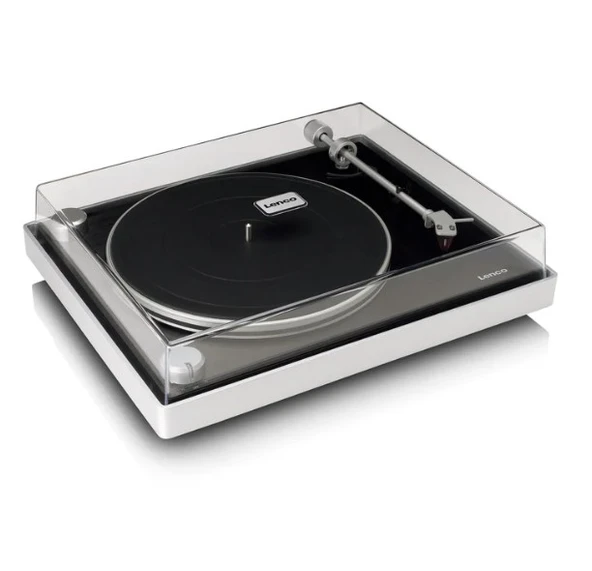 LENCO L-455BK - Görünür kayış tahrikli, fırçalanmış alüminyum çerçeveli ve Ortofon 2M RED kartuşlu döner tabla - Siyah - 3