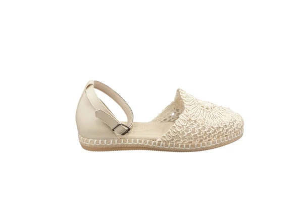 Merry Pace 798603Z Bantlı Hasır Taban Yumuşak İç Pedli Orjinal Hasır Dantel Örme Günlük Kadın Sandalet