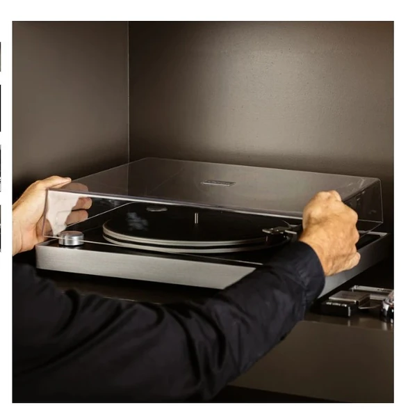 LENCO L-455BK - Görünür kayış tahrikli, fırçalanmış alüminyum çerçeveli ve Ortofon 2M RED kartuşlu döner tabla - Siyah - 10