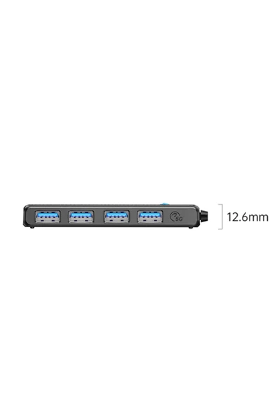 Orico 4 Portlu Type-C To USB 3.0 Yüksek Hızlı 5gbps Hub Çoklayıcı Siyah - 3