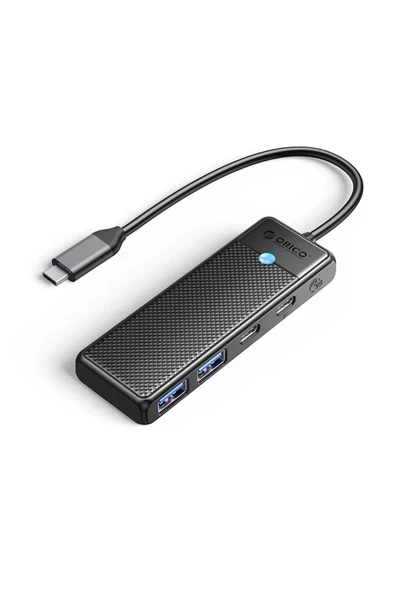 Orico 4 Portlu Type-C To USB 3.0 / Type-C Pd 100W Yüksek Hızlı 5gbps Hub Çoklayıcı Siyah - Resim 2
