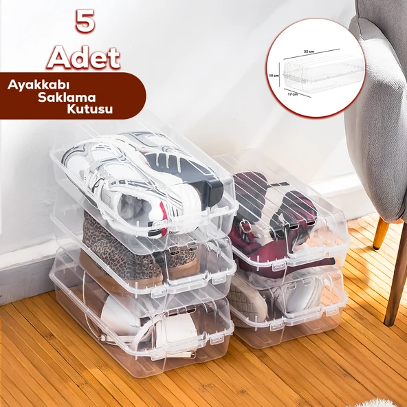 Porsima 3196 5 Adet Kadın Ve Çocuk Ayakkabı Saklama Kutusu