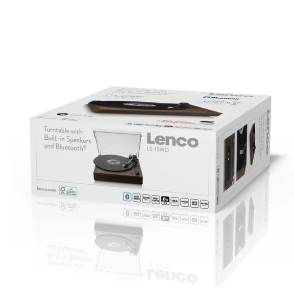 LENCO LS-15WD - Bluetooth'lu® pikap, iki dahili hoparlör ve AT3600L kartuşu - Ahşap rengi - 11