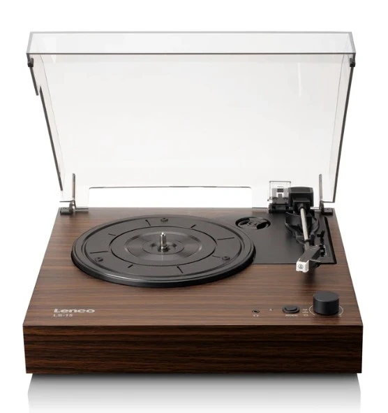 LENCO LS-15WD - Bluetooth'lu® pikap, iki dahili hoparlör ve AT3600L kartuşu - Ahşap rengi