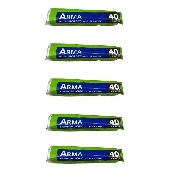 Arma Naylon Tadilat Boya Koruyucu Örtü Poşet Folyo - 4x10 Metre - 40 m2 - 5 Paket - 1