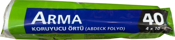 Arma Naylon Tadilat Boya Koruyucu Örtü Poşet Folyo - 4x10 Metre - 40 m2 - 3 Paket - 3