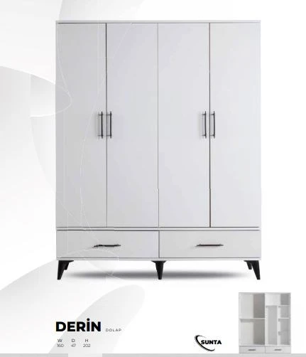 DERİN 4 KAPAKLI DOLAP