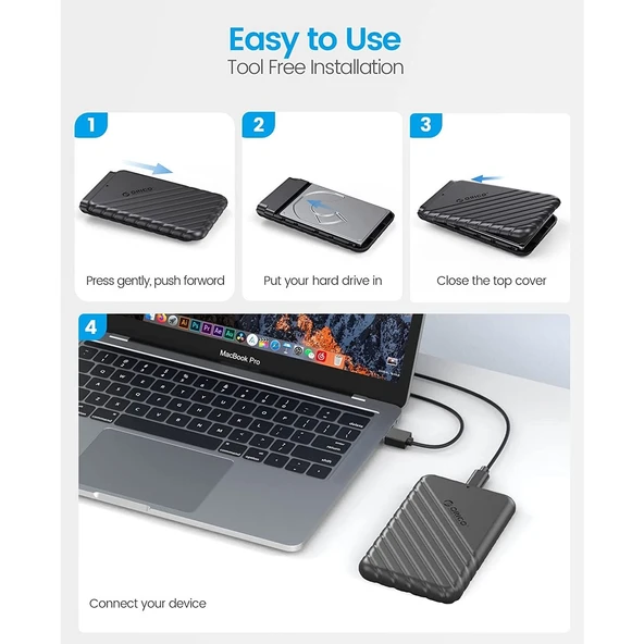 Usb3.0 2.5 Inç 6tb HDD SSD Harici Slim Harddisk Kutusu, 25PW1-U3 - 5