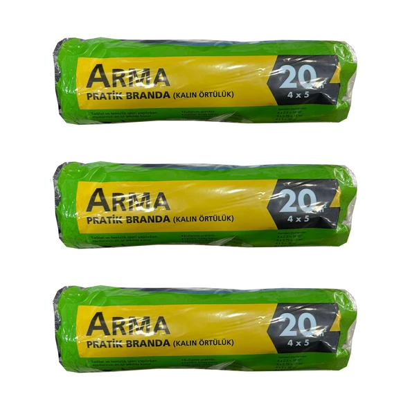 Arma Naylon Tadilat Boya Koruyucu Örtü Poşet Kalın Pratik Branda - 4x5 Metre - 20 m2 - 3 Paket